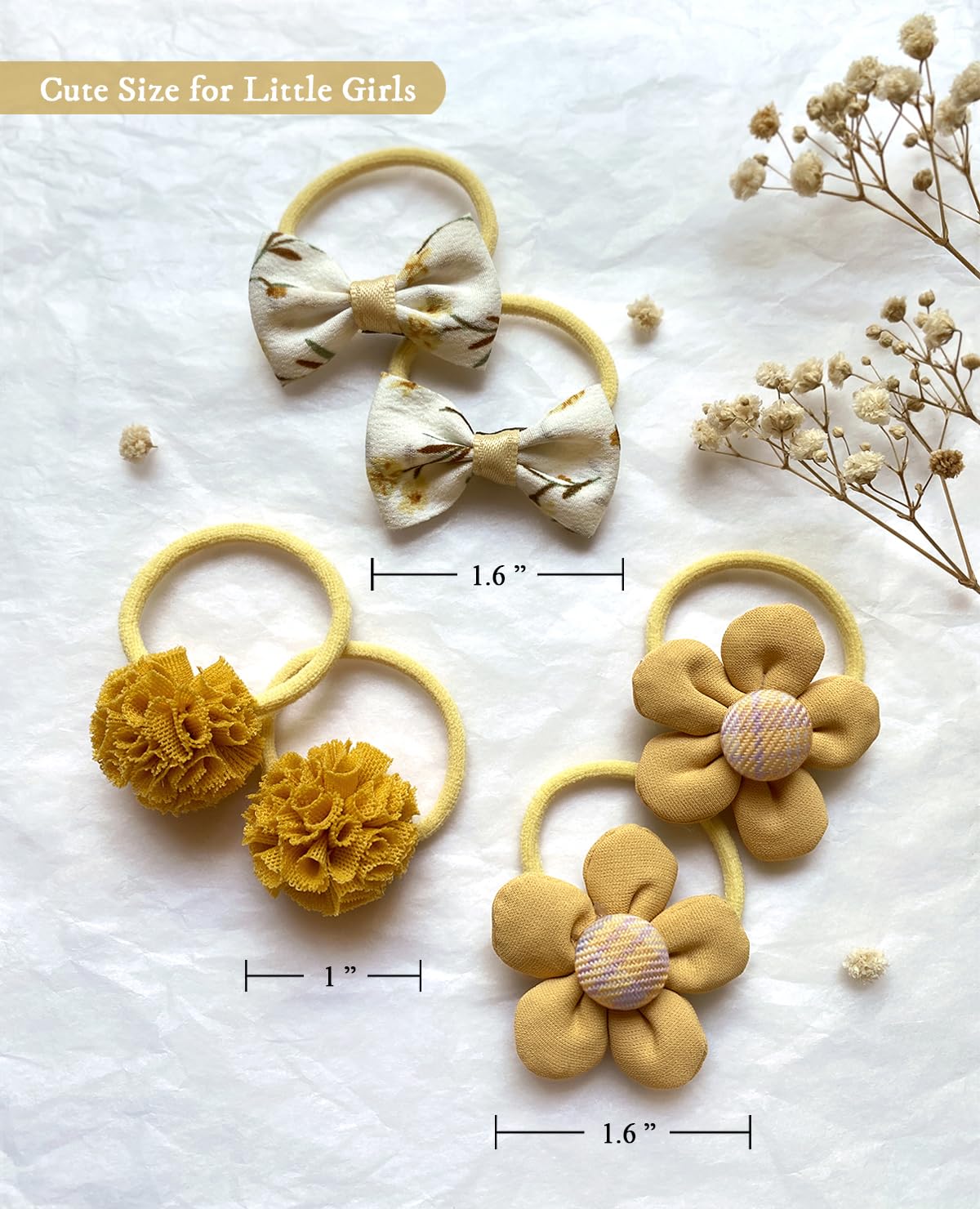 Boutique Baby Girl Hair Ties With Flowers, 28 Pcs Hair Bow Ties For Toddler Girls, Elastics Ponytail Holders Pigtails Rubber Ban