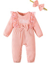 Aslaylme Baby Girl First Birthday Outfit One Year Old Birthday Clothes 1St Birthday Romper (Pink-Long,12-18 Months)