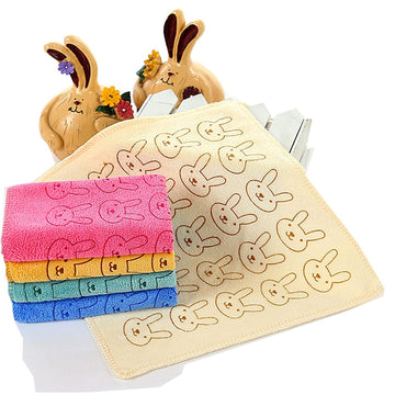 TEDDYIFY Microfibre Cotton washcloth, Babies Extra Soft/Strong Water Absorbent, Boys and Girls Face Towel (Contains 6 Pieces) In