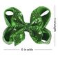 Amydecor 6 Inch Green Sparkly Glitter Sequin Hair Bows For Girls Toddlers Kids Children Teenage (2Pcs)
