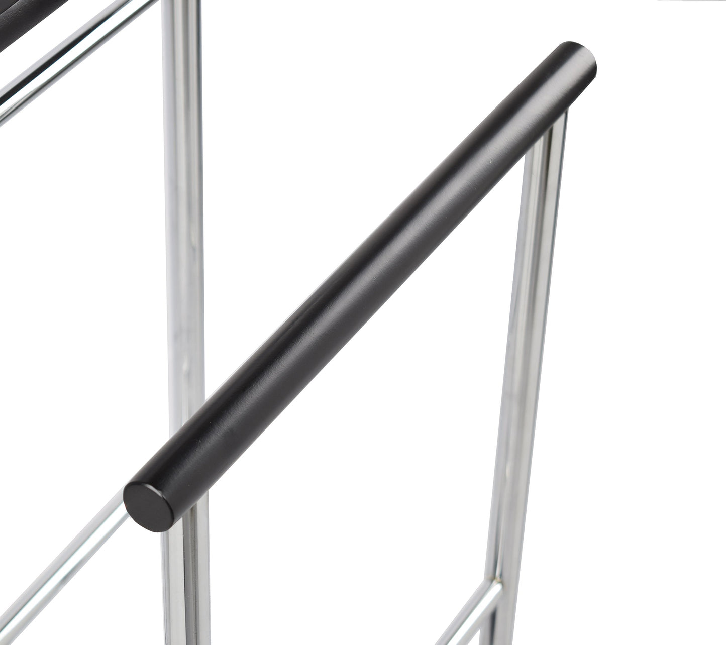 Proman Product Vl17028 With Wooden Hanger, Tray & Trouser Bar Valet Stand, Black