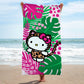 Jay Franco Hello Kitty Bath Pool Beach Towel - Tropical Super Soft & Absorbent 100% Cotton Towel, Measures 28 X 58
