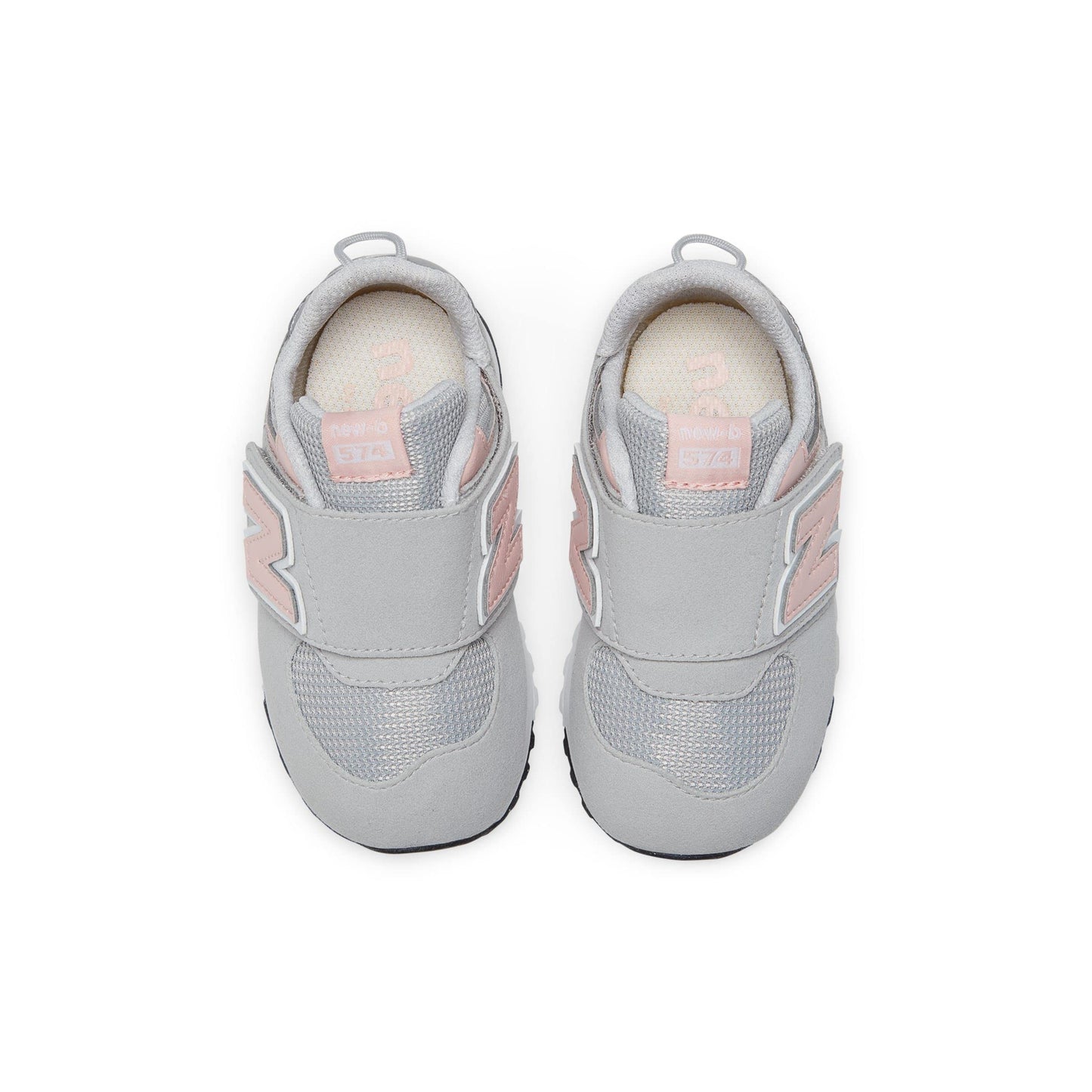 New Balance Kid'S 574 V1 New-B Hook And Loop Sneaker, Rain Cloud/Pink Haze, 2 Wide Infant