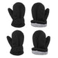 2 Pairs Toddler Mittens Unisex Lined Fleece Gloves Winter Warm Kids Mitten For Baby Boys And Girls 2Black