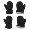 2 Pairs Toddler Mittens Unisex Lined Fleece Gloves Winter Warm Kids Mitten For Baby Boys And Girls 2Black