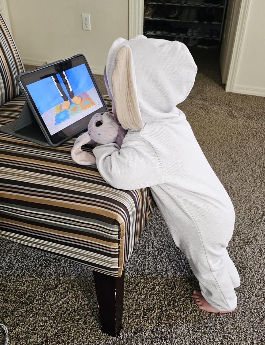 Agqt Baby Girls Bunny Costume 1St Easter Outfit Onesie Halloween Animal Clothes One Piece Romper Rabbit Ear Hoodie White Size 12