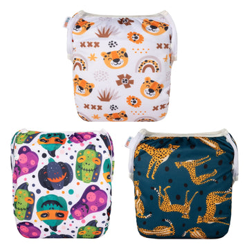 Alvababy Large Cloth Swim Diaper 3Pcs Baby/Toddler/Infant Snap Reusable Adjustable Swimming Diaper Baby Boy And Girl 3Zswy27