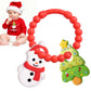 Christmas Baby Teething Toys, Snowman & Tree Textured Silicone Teether for 3-6 6-12 Months BPA-Free Teether Toys, Baby Stocking 