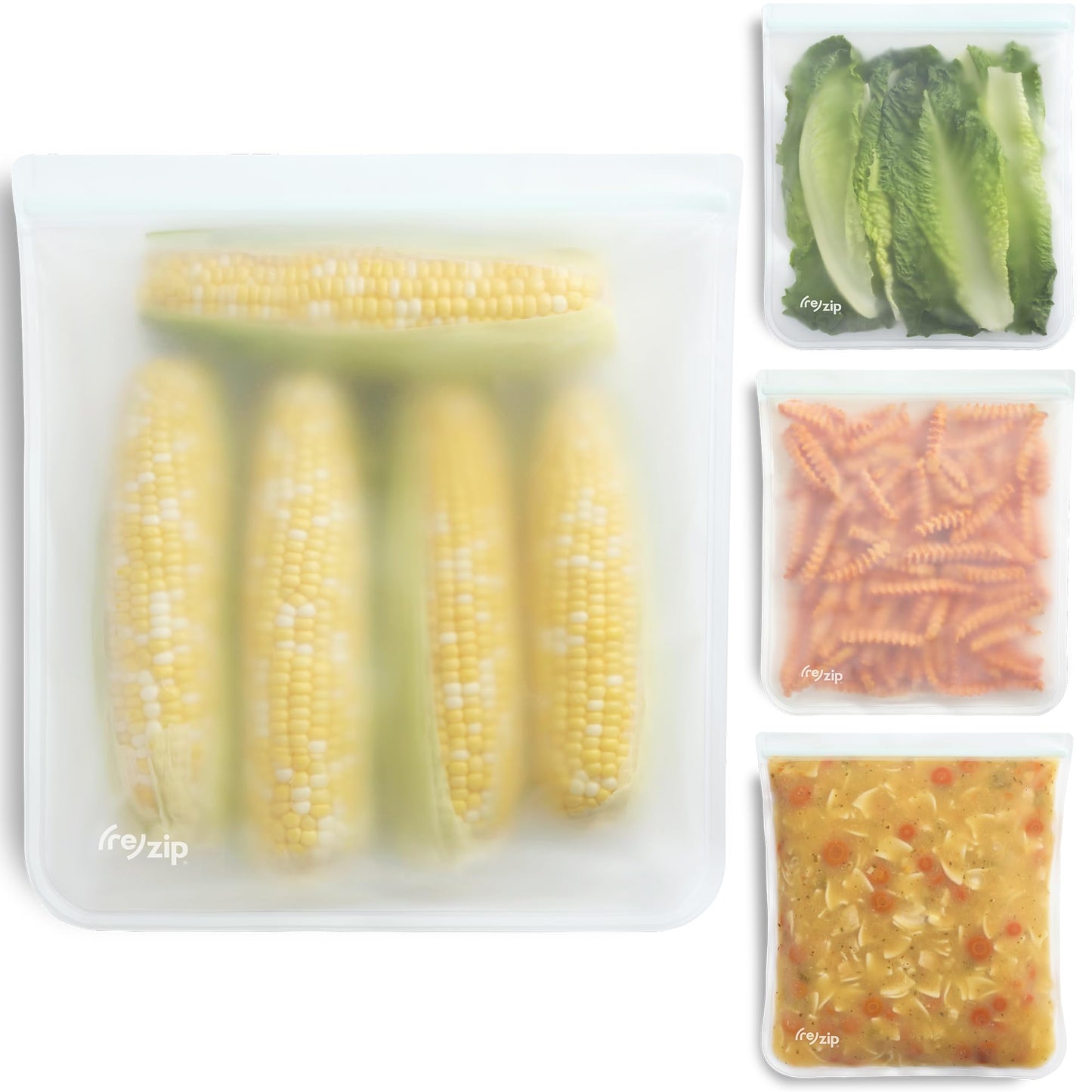 (Re) Zip Gallon Reusable Storage Bags, Bpa-Free, Leakproof, Food-Grade 100% Food-Safe Peva, For Food Storage And Freezer Use, Ho