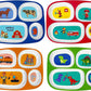 4E'S Novelty Set Of 4 Melamine Dinner Plates For Kids Boys - Divided Plates For Picky Eater, Bpa Free, Toddler Eating Essentials