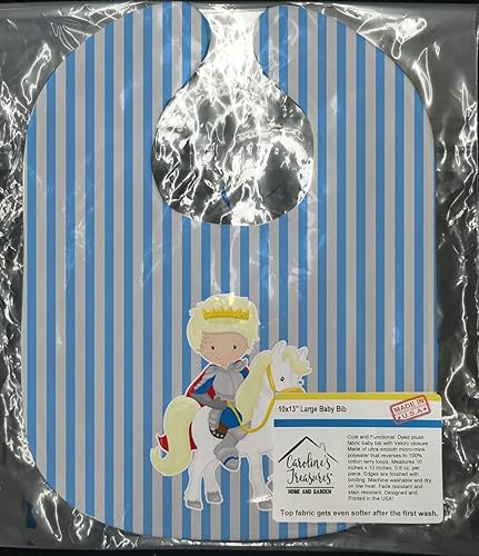 Carolines Treasures Blonde Boy Prince on Horse Baby Bib, Multicolor, Large