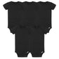 Gerber Baby 5-Pack Solid Onesies Bodysuits, Black, 6-9 Months