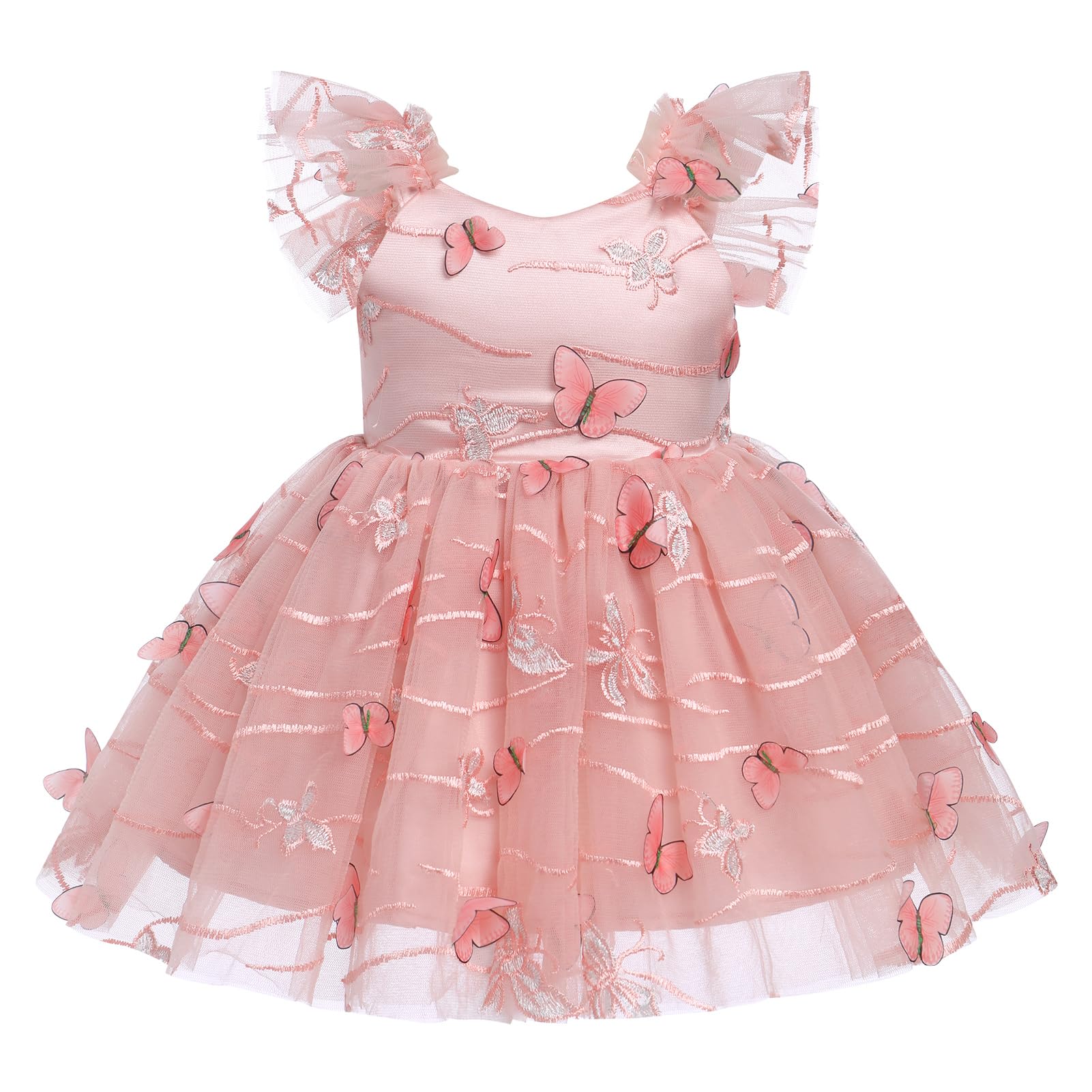 Idopip Baby Girls Floral Butterfly Tutu Dress Summer Sleeveless Backle – Cutebab WBBAPB0CWRC7NJ1