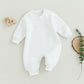 Twopumpkin Newborn Baby Boy Warm Sweatshirt Onesie Romper Long Sleeve Fleece Sweater Jumpsuit Winter Snow Outfit Clothes (Warm F