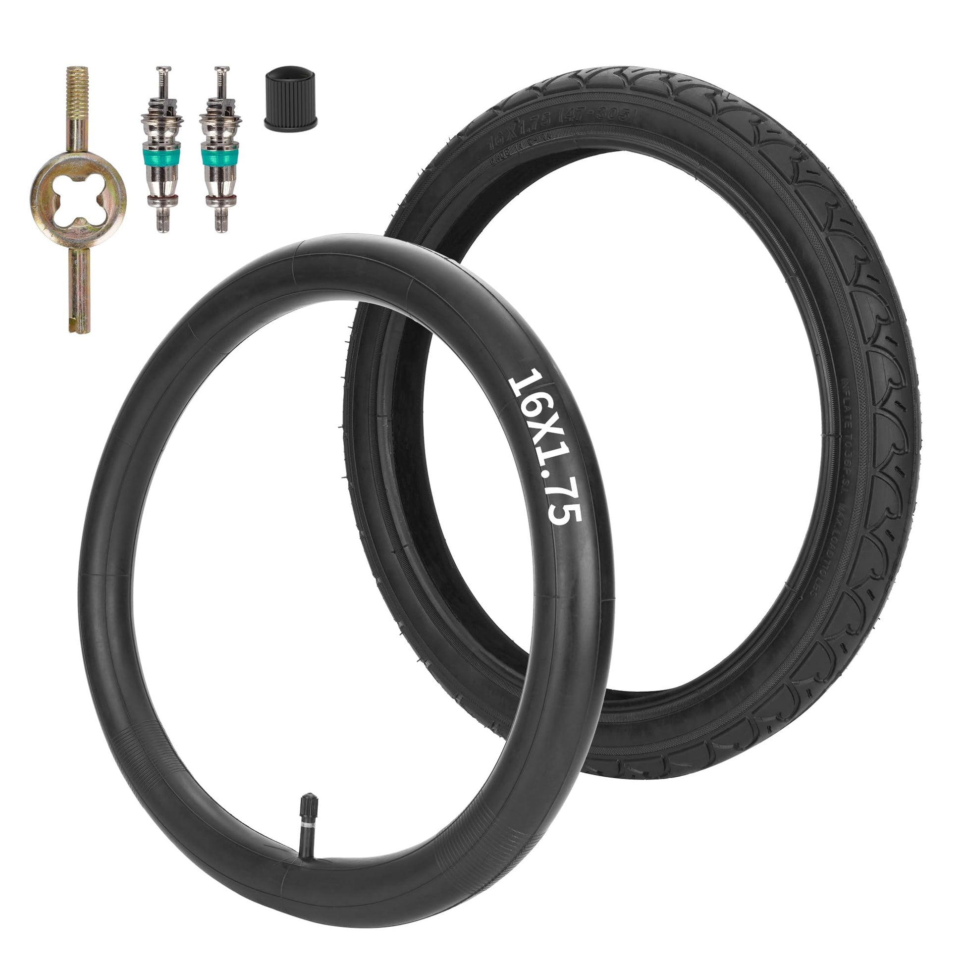 Rutu One Set Rear 16X1.75 Tire (47-305) And 16X1.75/2.125 Inner Tube For Kid Bicycle Bob Revolution Se/Pro/Flex,Compatible With