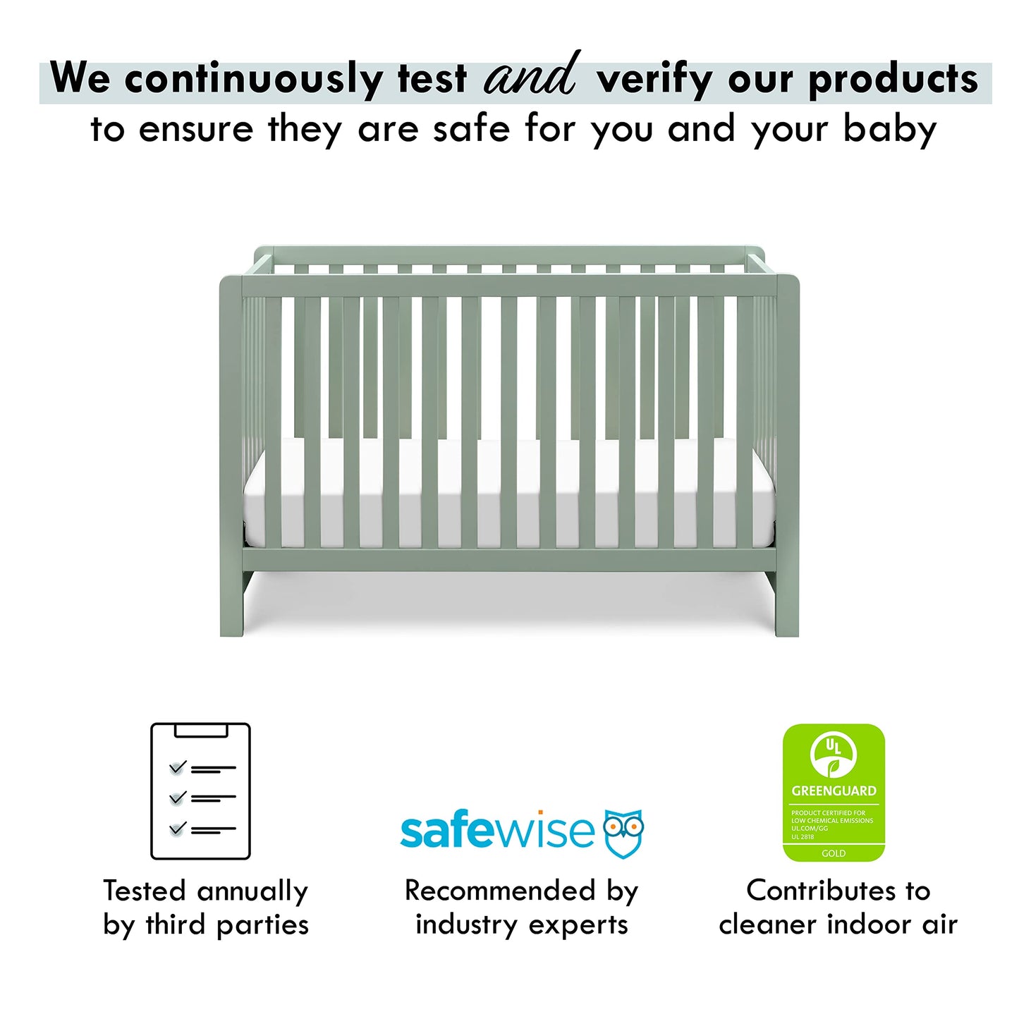 Carters by DaVinci Colby 4-in-1 Baby Crib Convertible to Toddler Bed, Daybed, Full-Size Bed - Durable - GREENGUARD Gold Certifi