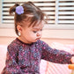 40 Pack Baby Girls Hair Accessories - 2 Inch Handmade Pearl Rhinestone Chiffon Flower Soft Elastics Ponytail Holders For Newborn