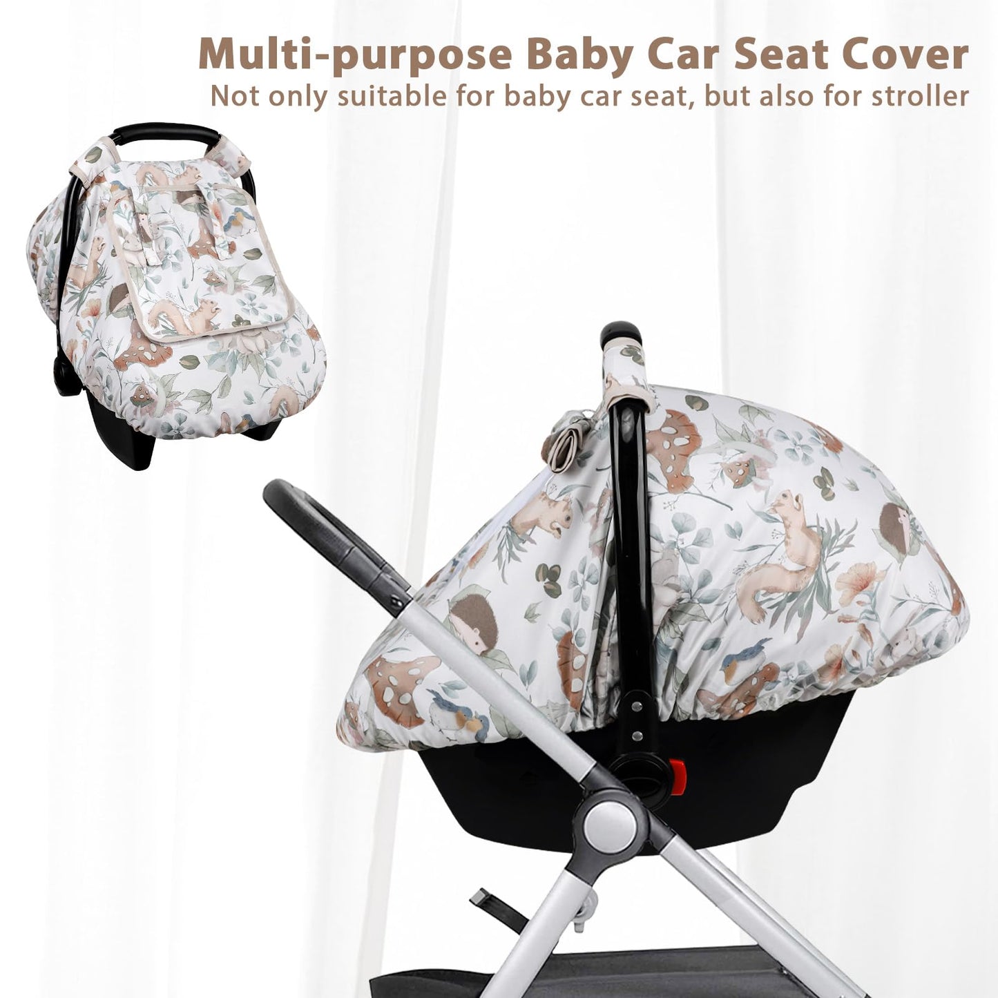 Caruili Car Seat Cover Baby Girl Boy, Warm Winter Carseat Cover For Baby, Kick-Proof Infant Car Seat Cover With Peep Window, Win