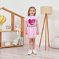 Toddler Girls Heart Skirt Set Summer Valentines Day Outfit Kids Flutter Sleeve Shirt Pink Tulle Skirts Tutu Heart Print Dress 2-
