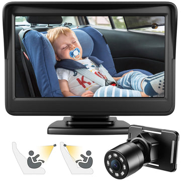 Baby Mirror For Car, Back Seat Baby Car Camera With Night Vision, View Infant In Rear Facing Seat With 4.3-Inch Hd Display, Obse