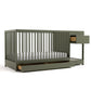 Graco Teddi 5-in-1 Convertible Crib & Changer with Drawer (Olive) - GREENGUARD Gold Certified Baby Crib Crafted from Wood, Conve