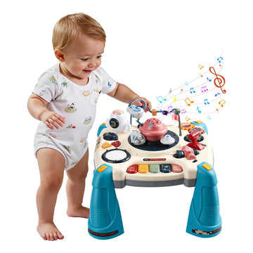 VEVOR Baby Spacecraft Musical Table Toys for 1-3 Years Old, Learning Activity Desk with Space Theme & Soft-Glow Star Projector &