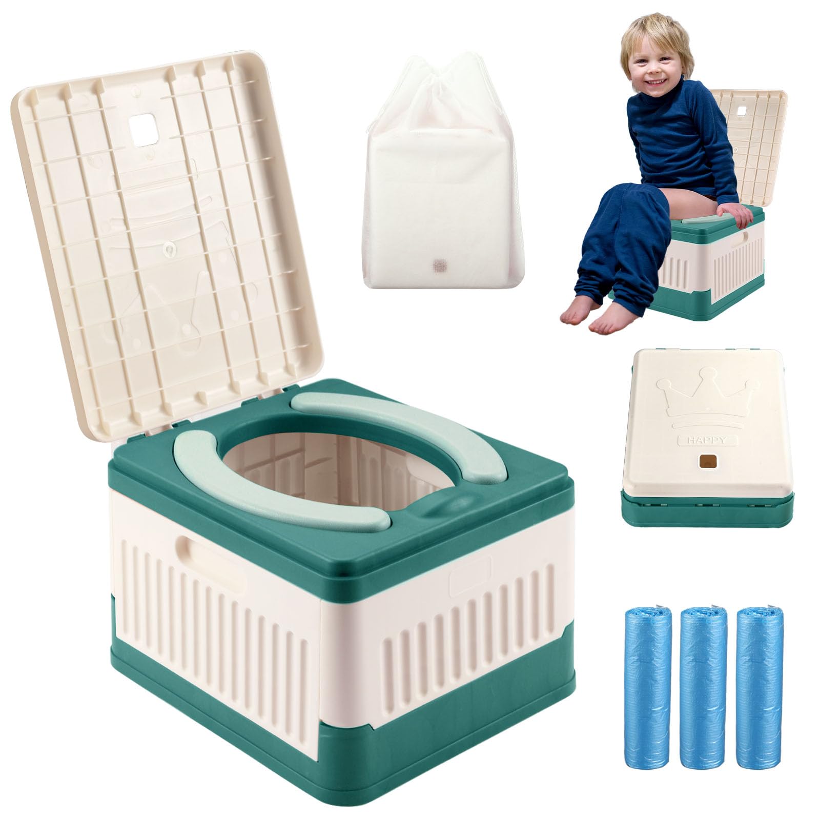 Wesketch Portable Foldable Potty Seat For Toddler, Foldable Travel Potty Training Toilet Seat For Kids, Emergency Toilet For Car