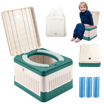 Wesketch Portable Foldable Potty Seat For Toddler, Foldable Travel Potty Training Toilet Seat For Kids, Emergency Toilet For Car