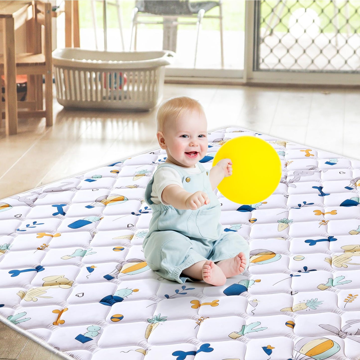 Premium Foam Baby Play Mat 71' X 59', Extra Large Soft Thicker Activity Playmats For Babies, Toddlers, Infants, Play & Tummy T