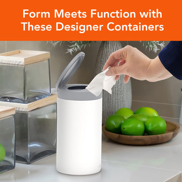 Spectrum Disinfecting Wipes Container With Push Button Lid - Refillable Dispenser For Bathroom, Kitchen, Classroom, Countertop,