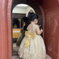 Formal Prom Pageant Wedding Girls Dresses A-Line Knee Length Tutu Ruffle Dress Princess Party Infant Baby Dress 6M Gold B 70