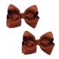 Koolgil Baby Girl's 2Pcs Cute 3 Inch Pure Color Bow-knot Hair Clip for Photography Travel Daily Life (Brown)