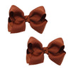 Koolgil Baby Girl's 2Pcs Cute 3 Inch Pure Color Bow-knot Hair Clip for Photography Travel Daily Life (Brown)