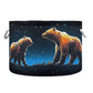 Canvas Storage Organizer Bin, Polar Bear (2) Storage Basket Laundry Hamper with Handle for Clothes Playroom Decor, Large, 20 in 