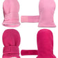 N'Ice Caps Baby Toddler Mittens Kids 2 Pairs Fleece Gloves Winter Warm Sherpa Lined (Pink/Fuchsia Pack - Infant No Thumbs, 3-6 M