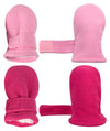 N'Ice Caps Baby Toddler Mittens Kids 2 Pairs Fleece Gloves Winter Warm Sherpa Lined (Pink/Fuchsia Pack - Infant No Thumbs, 3-6 M