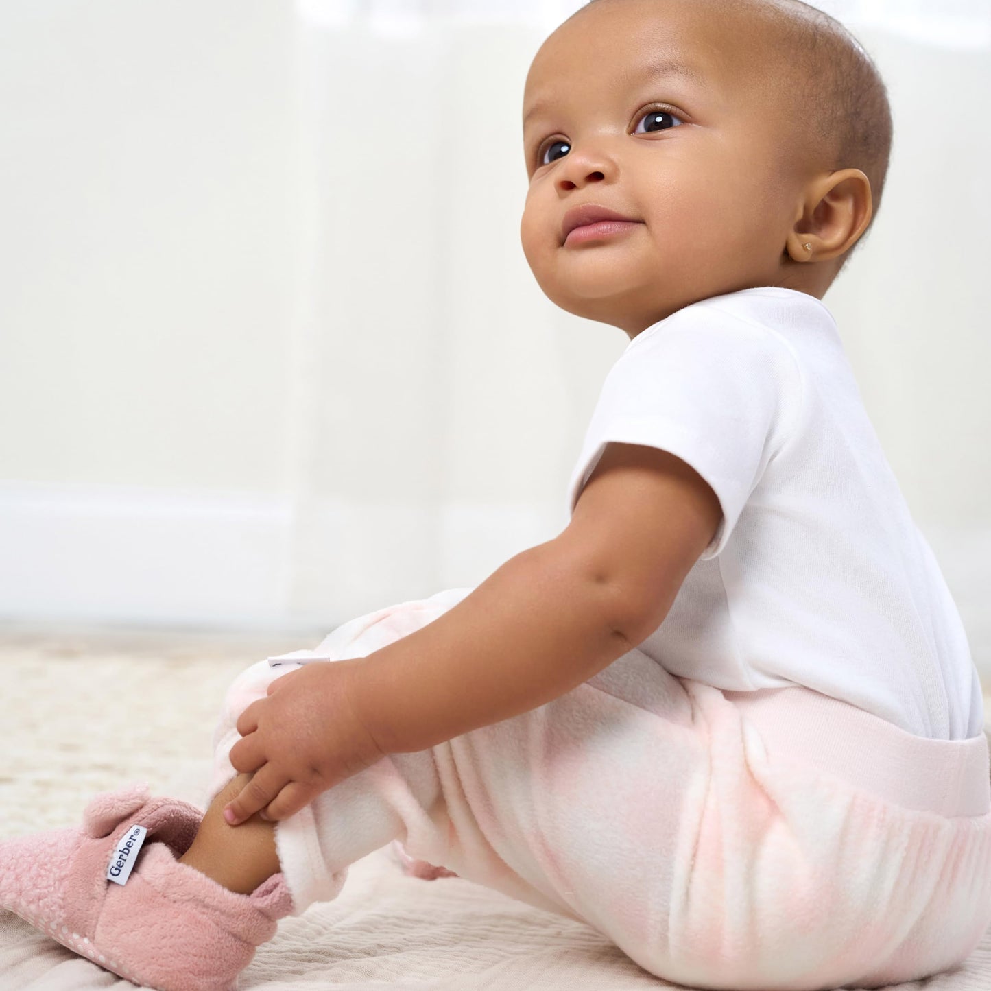 Gerber Baby Girl'S 4-Pack Microfleece Pants, Pink Gingham