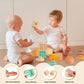 Baby Toys 6-12 Months Montessori Toys for Babies 6-12-18 Months,Wooden Stacking Building Blocks,Infant Teething Toys Sensory Bal