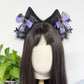 Vigvan Cat Ears Wolf Fox Ears Animal Cosplay Cute Head Accessories For Halloween (H Black)