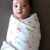 DULAAR Organic Muslin Swaddle (Scuba Life)