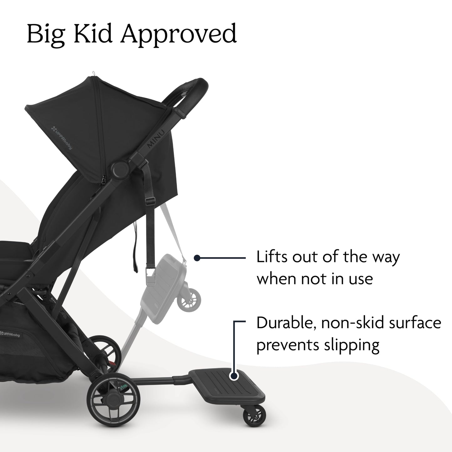 Uppababy Piggyback Ride-Along Board For Minu V3 / Quick Attachment For Toddlers Up To 45 Lbs To Stand + Stroll