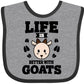 Inktastic Life Is Better With Goats Baby Bib Heather And Black 3457B