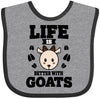 Inktastic Life Is Better With Goats Baby Bib Heather And Black 3457B