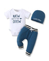 Renotemy Baby Boy Summer Clothes Short Sleeve New To The Crew Toddler Boy Clothes Outfits Blue Boy Outfits 12-18 Months