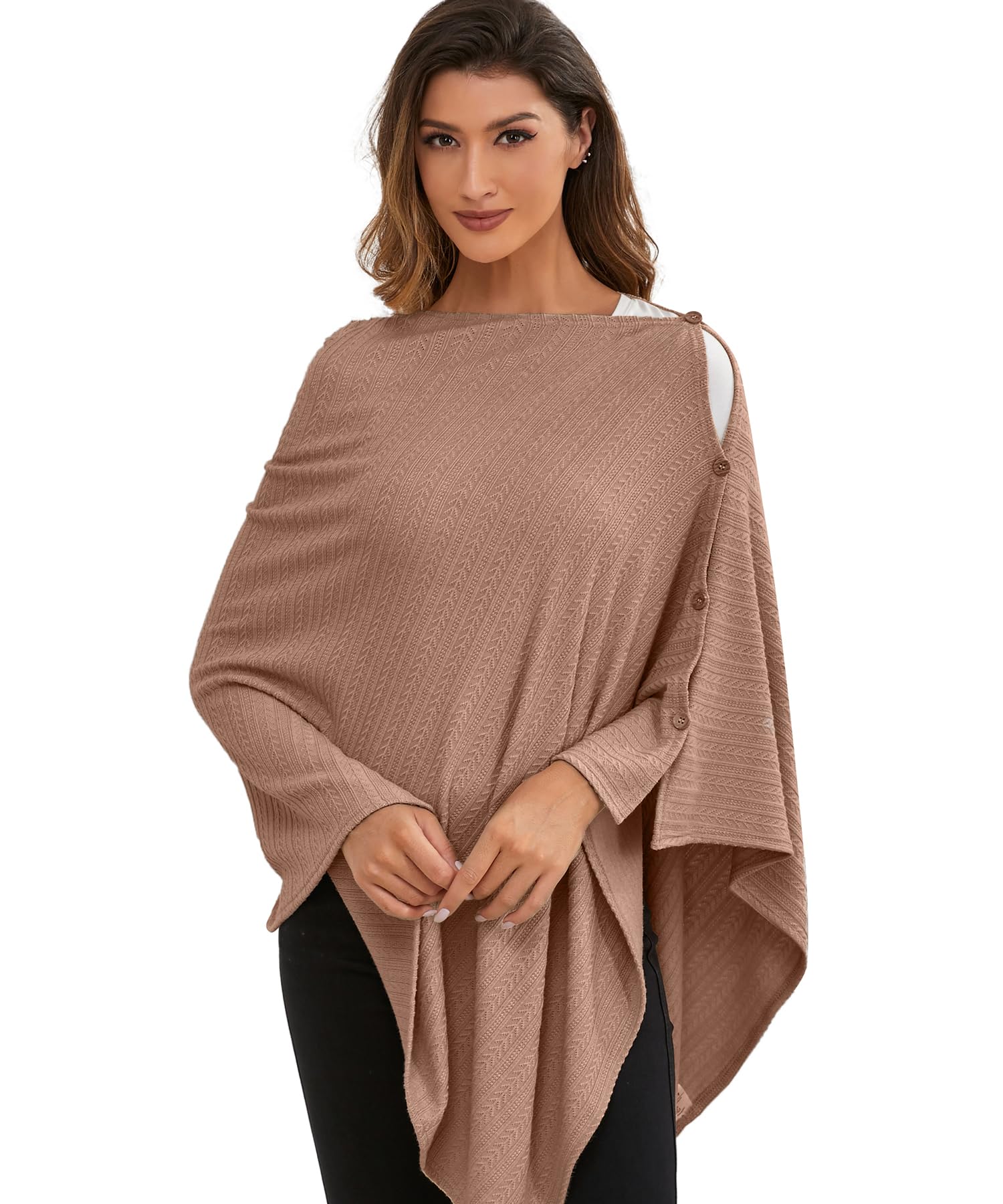 Nursing Cover For Baby Breastfeeding, Organic Cotton Knit Breastfeeding Cover, Warm Cozy Swaddle, Breathable And Soft, Wide Neck