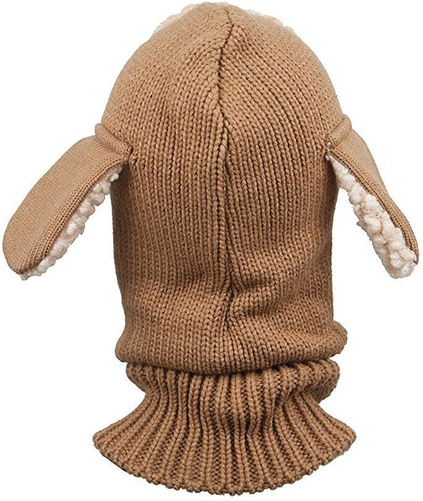 Baby Girls Boys Winter Hat Scarf Earflap Hood Scarves Caps (Brown)