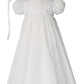 Little Things Mean A Lot 100% Cotton Handmade Girls Christening Special Occasion Dress With Italian Lace - 12M