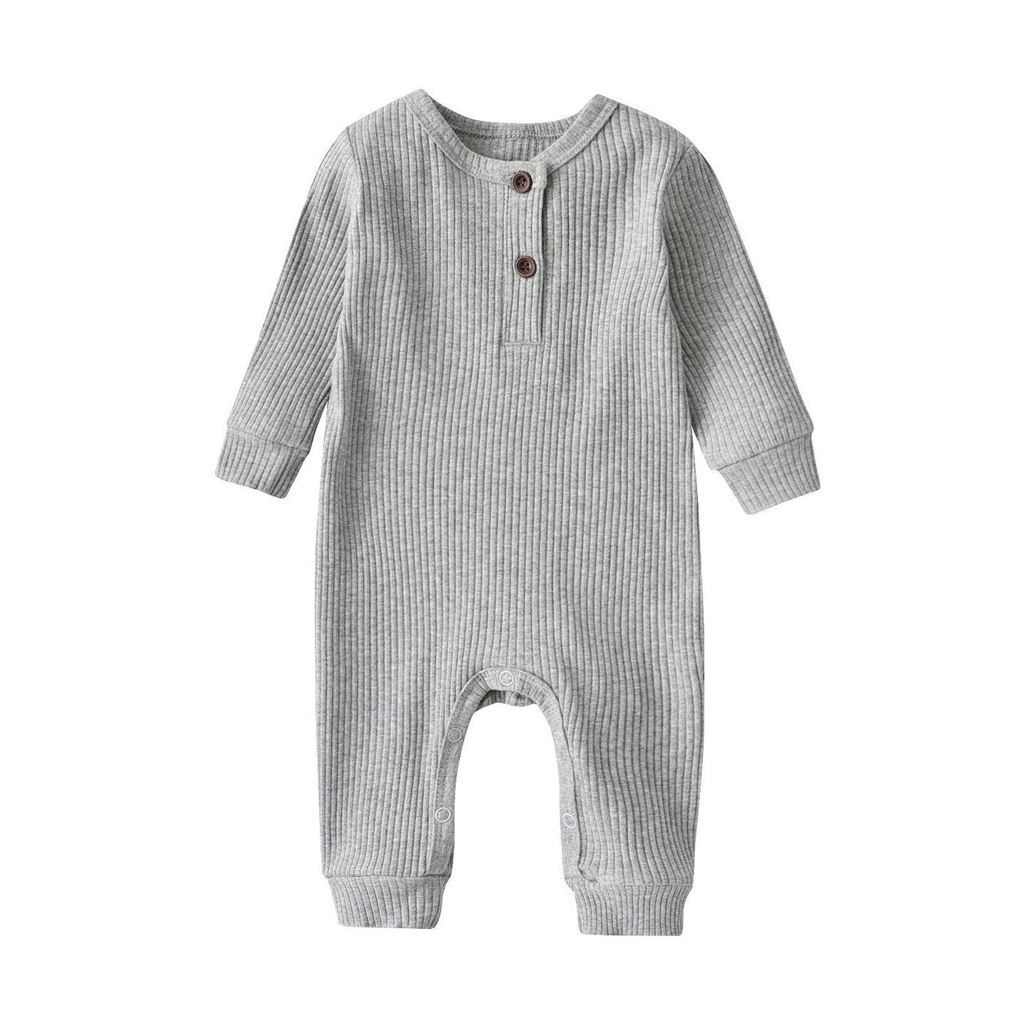 Baby Boy Girl 2 Pack Solid Romper Short/Long Sleeve One Piece Jumpsuits Clothes Sets (Dark Grey & Light Grey, 6-9 Months)