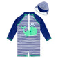 3-6 Months Swimsuit Boys Whale Sunsuits One Piece Swimwear With Sun Hat Upf 50+ Sun Protection Bathing Suits