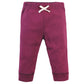 Touched By Nature Unisex Baby Organic Cotton Pants, Pink Burgundy, 2 Toddler